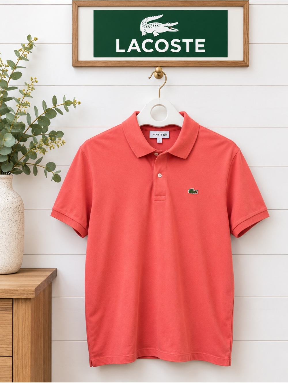 LACOSTE Coral Pink Polo Shirt Size XL